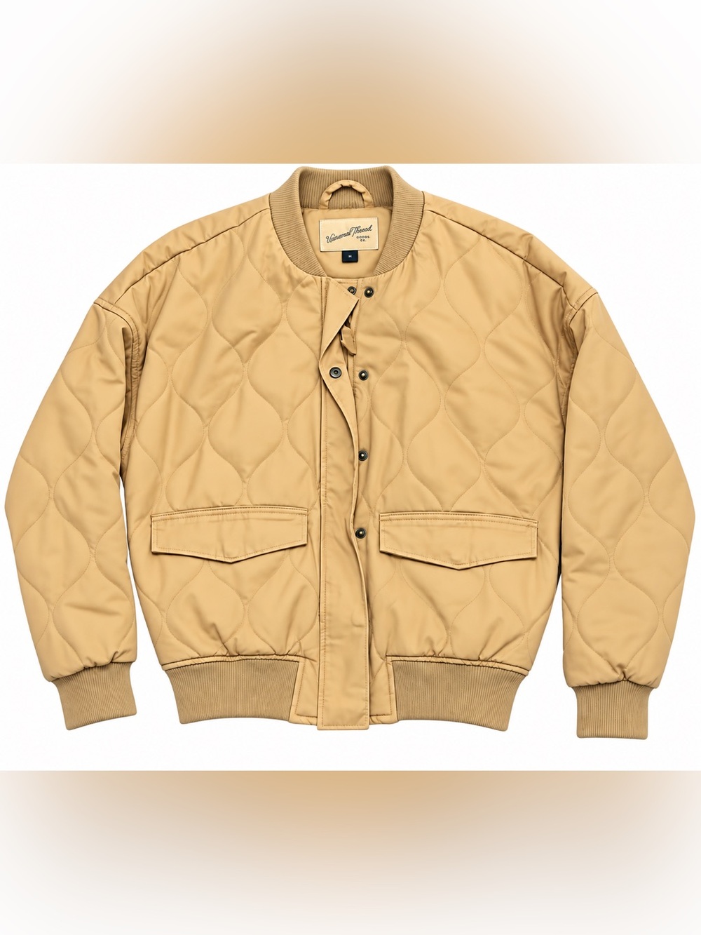 Universal Thread Quilted Bomber Jacket - Khaki